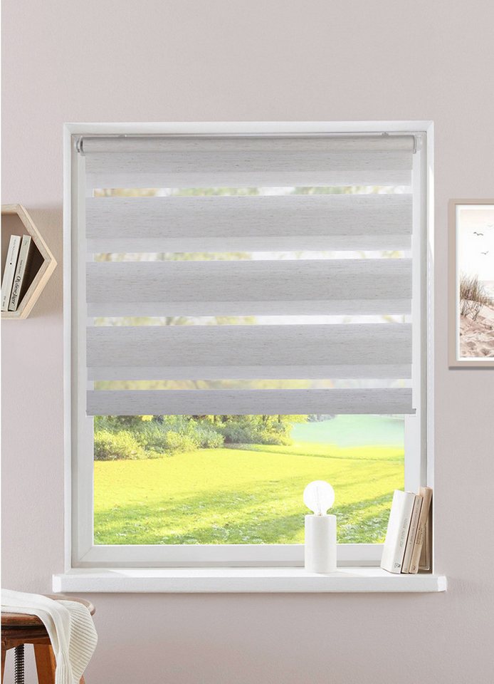 Doppelrollo SORANA, OTTO home, Lichtschutz, ohne Bohren, freihängend, Klemmfix, Rollo, Sonnenschutz, für Fenster & Tür, Melangeoptik-NEUHEIT!
