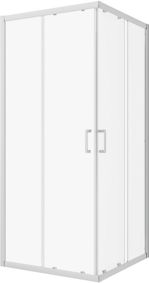 welltime Eckdusche New Trento, BxT: 100x100 cm, Einscheibensicherheitsglas, Extrahohe 195cm, 6mm ESG, verbessertes Rollensystem Bild 3
