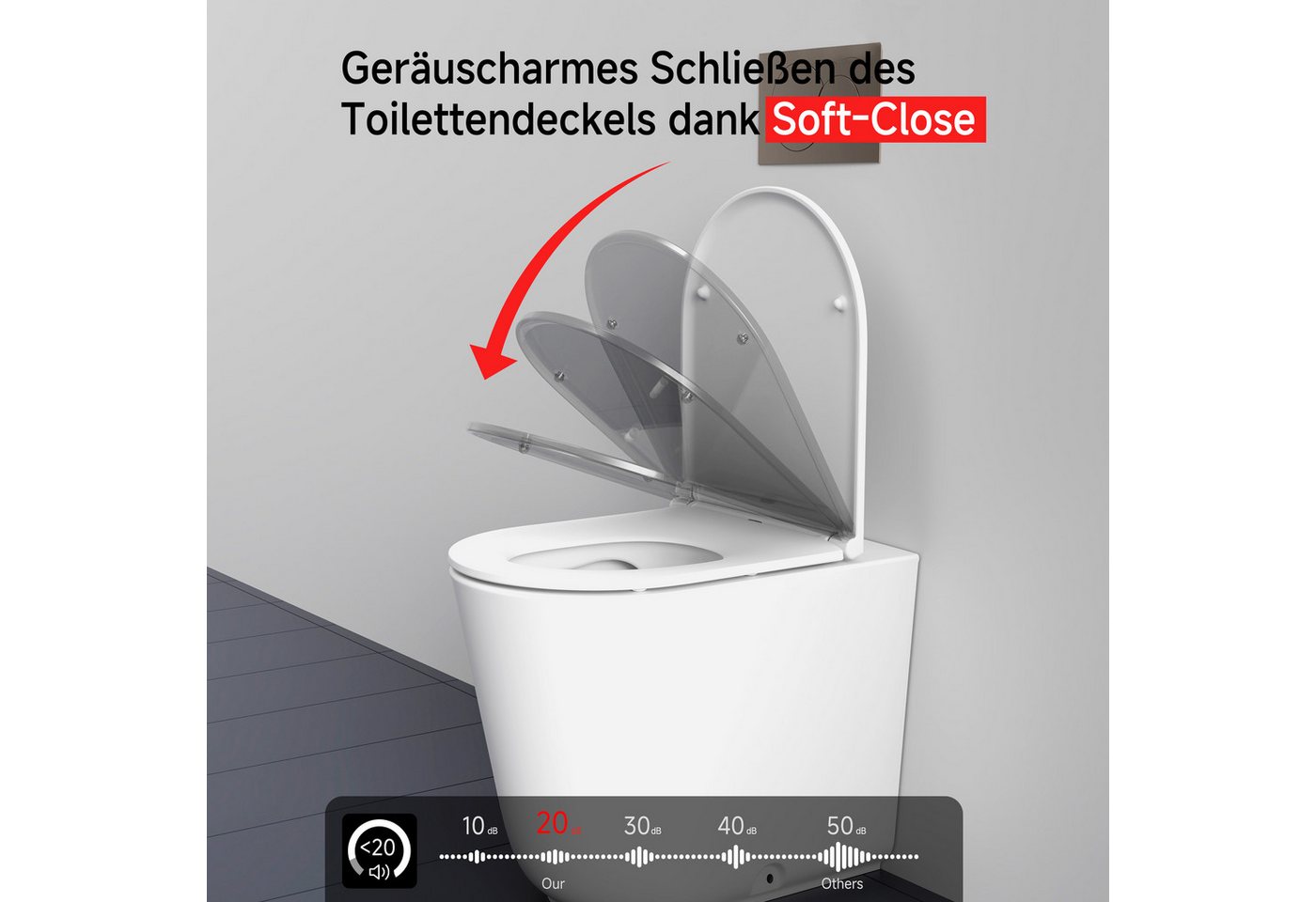 welltime Tiefspül-WC Cascata Design, bodenstehend, Abgang waagerecht, Vortex-Flush Bild 2