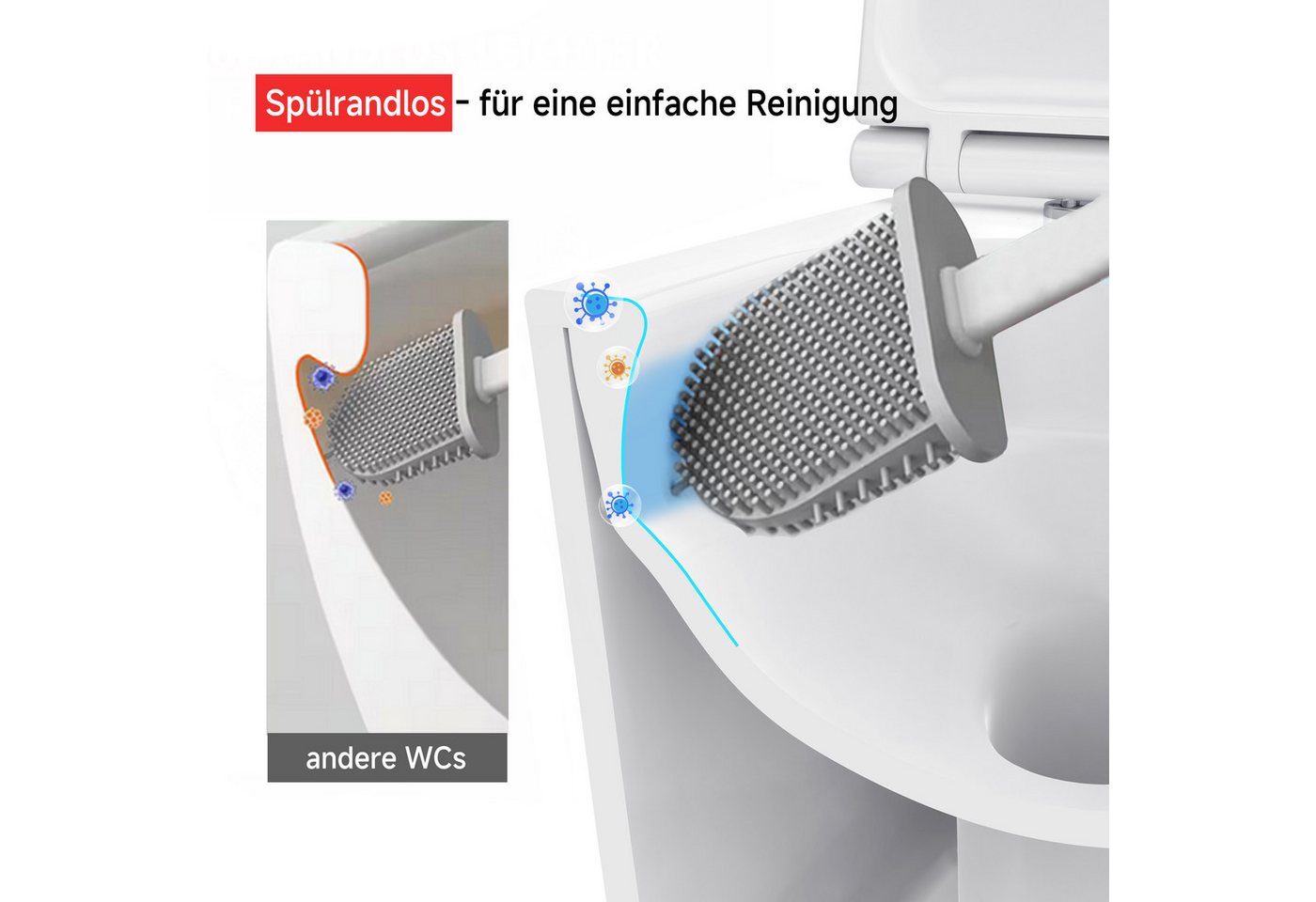 welltime Tiefspül-WC Cascata Design, bodenstehend, Abgang waagerecht, Vortex-Flush Bild 3