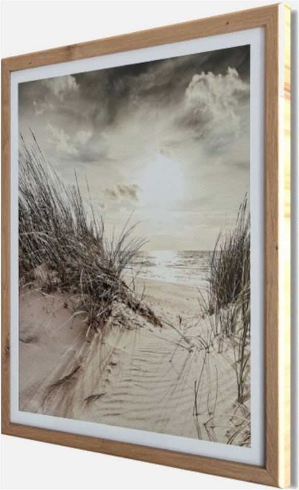 Bönninghoff Bild mit Rahmen Wandbild gerahmt STRAND DÜNE 40x50 cm – Küsten Wanddeko maritim, Landschaft, Meer, Meer Bilder, Natur, Strand, Strandbilder (1 St), mit dekorativem Rahmen Bild 2