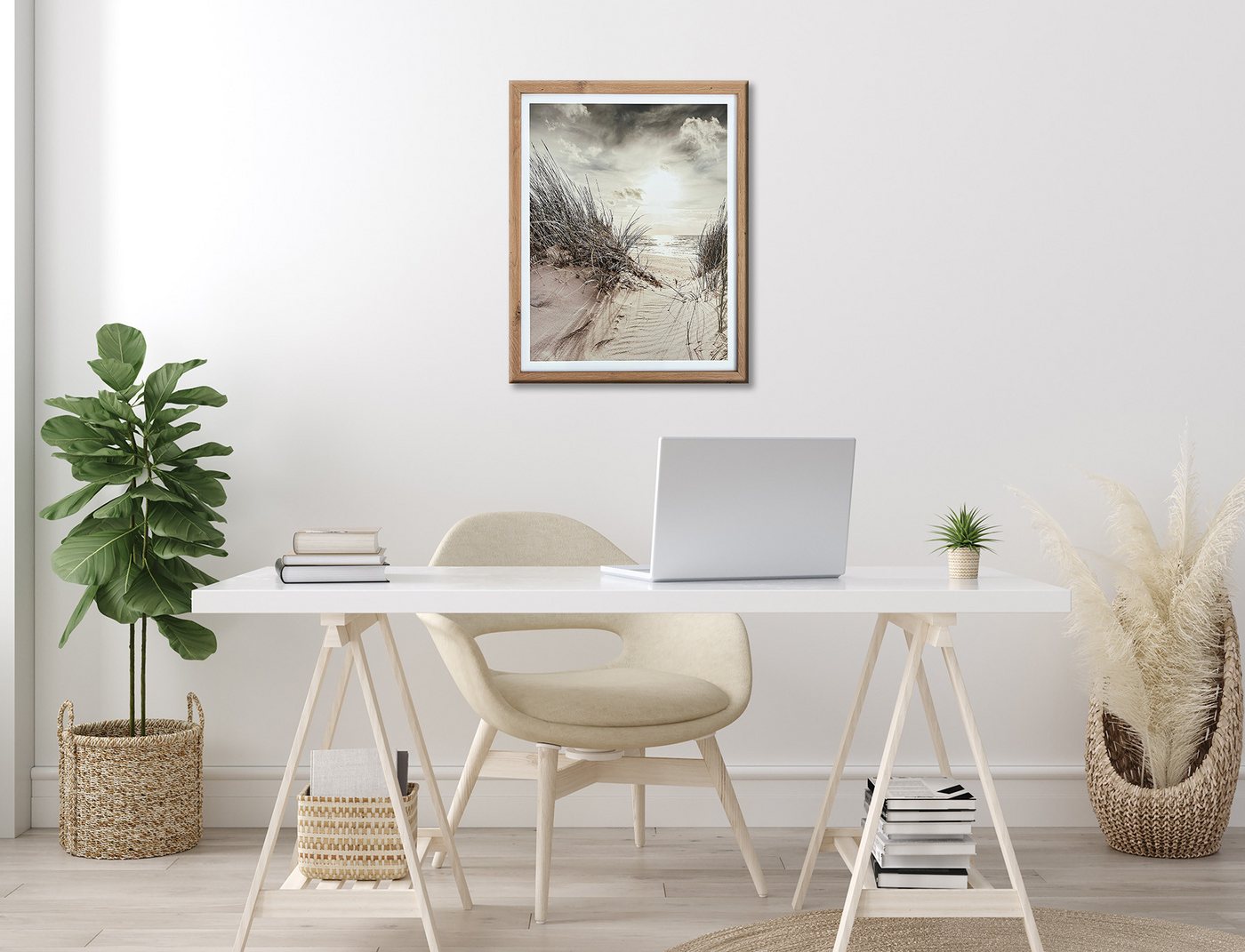 Bönninghoff Bild mit Rahmen Wandbild gerahmt STRAND DÜNE 40x50 cm – Küsten Wanddeko maritim, Landschaft, Meer, Meer Bilder, Natur, Strand, Strandbilder (1 St), mit dekorativem Rahmen Bild 3
