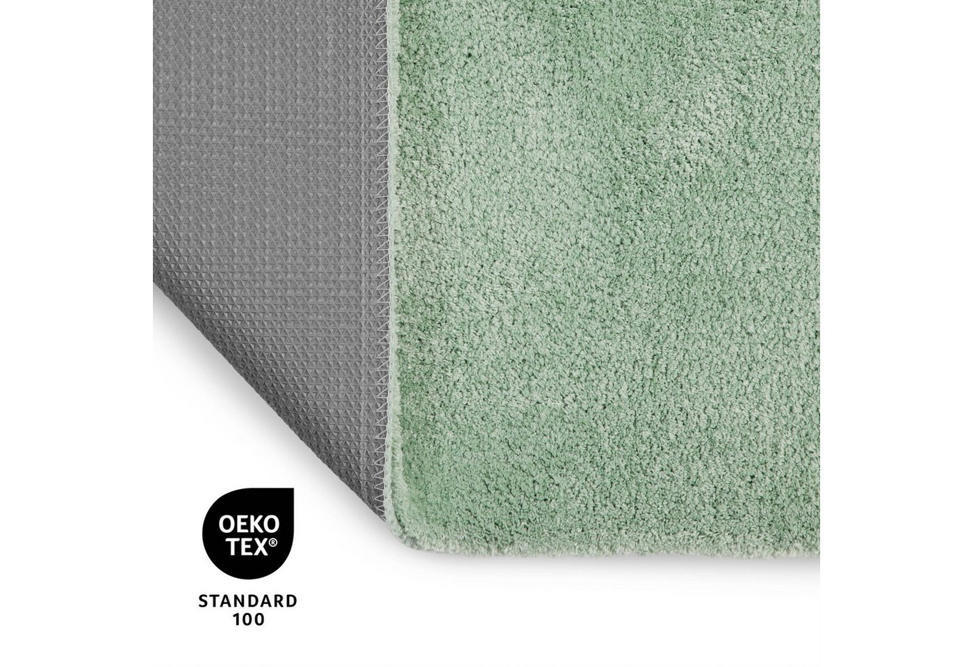 OTTO home Badematte Neele, uni, viele Farben, Badvorleger, Badezimmer Teppich, Höhe 20 mm, rutschhemmend beschichtet, schnell trocknend, Polyester, rund, Badteppich, getuftet, modern, Uni, antirutsch, flauschig, Hochflor Bild 5