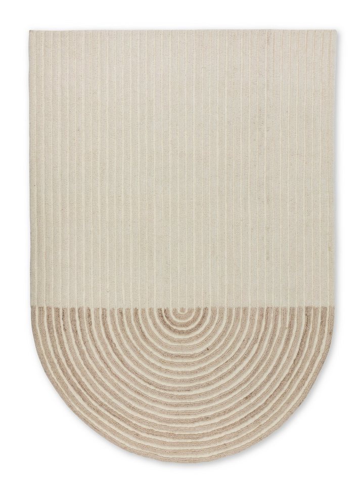 SCHÖNER WOHNEN-Kollektion Teppich Jaylin, U-förmig, Höhe: 13 mm, außergewöhnliche Form, melierter Farbverlauf, Halbkreis, Wohnzimmer Bild 2