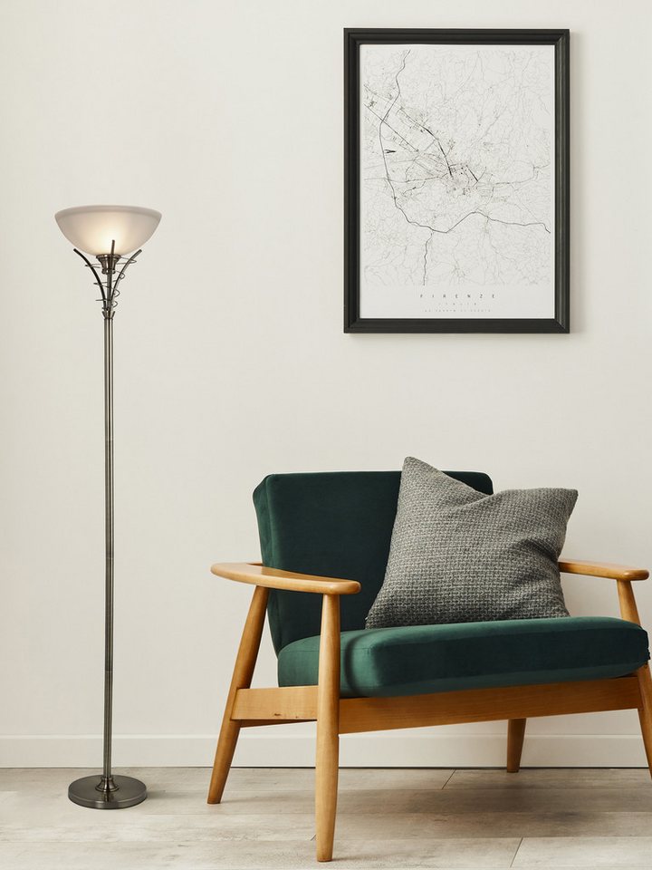 Searchlight Stehlampe Linea Stehleuchte - Antikes Messing und Glas, ohne Leuchtmittel Bild 5