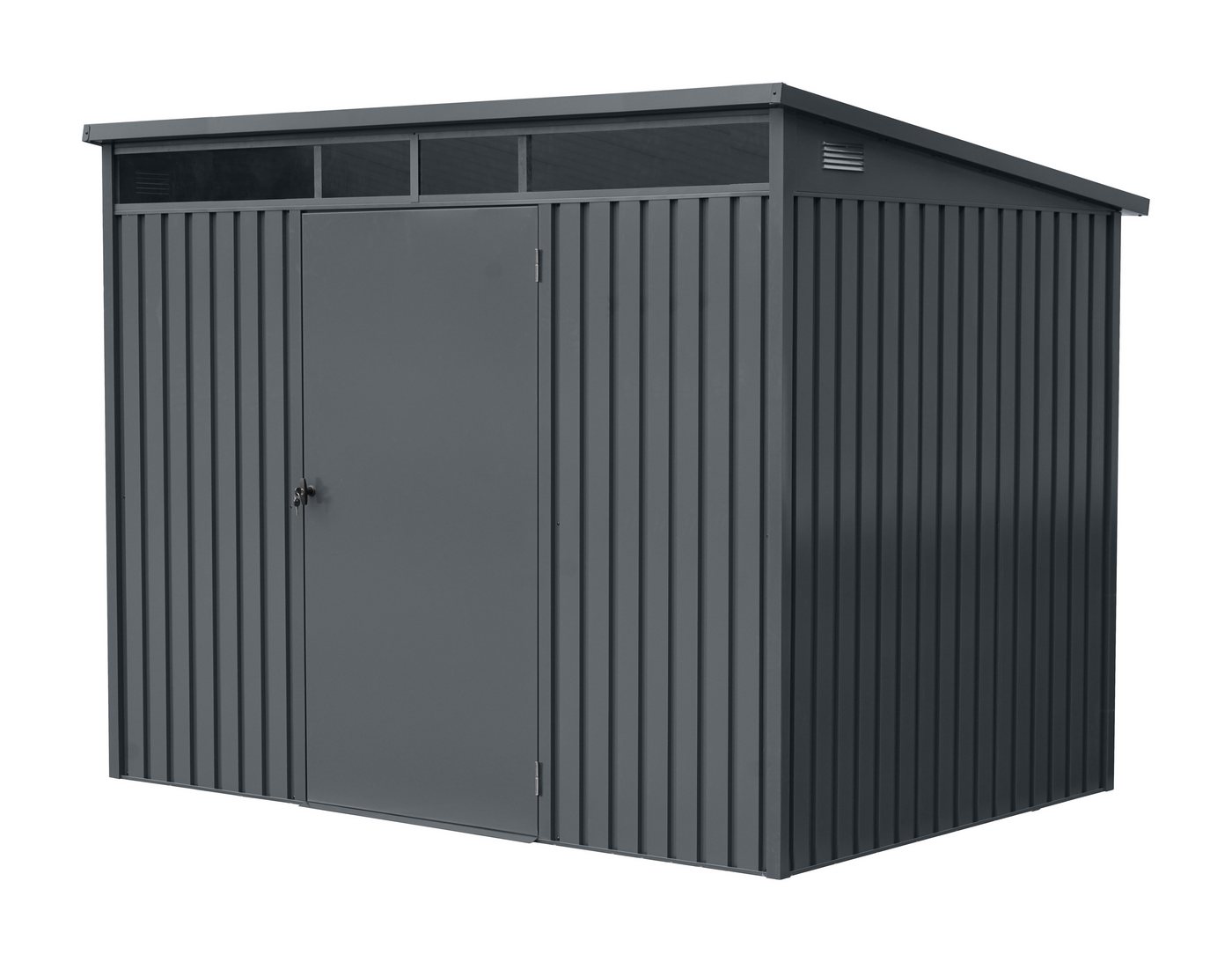 GARDEN 'N' MORE Gerätehaus Pultdachhaus Basic plus, BxT: 237x186 cm, einfacher Aufbau, Oberlicht, Langlebig, abschließbar Bild 2