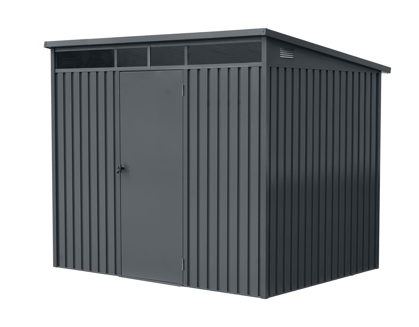 GARDEN 'N' MORE Gerätehaus Pultdachhaus Basic plus, BxT: 237x186 cm, einfacher Aufbau, Oberlicht, Langlebig, abschließbar Bild 5
