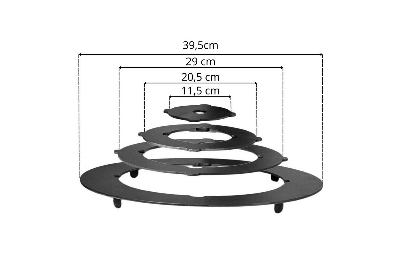 BIG-PAN Feuerstelle Ø36cm Uchag 2 mm Stahl Abzugsrohr Adapter-Ringe Utschak Feldküche Bild 3