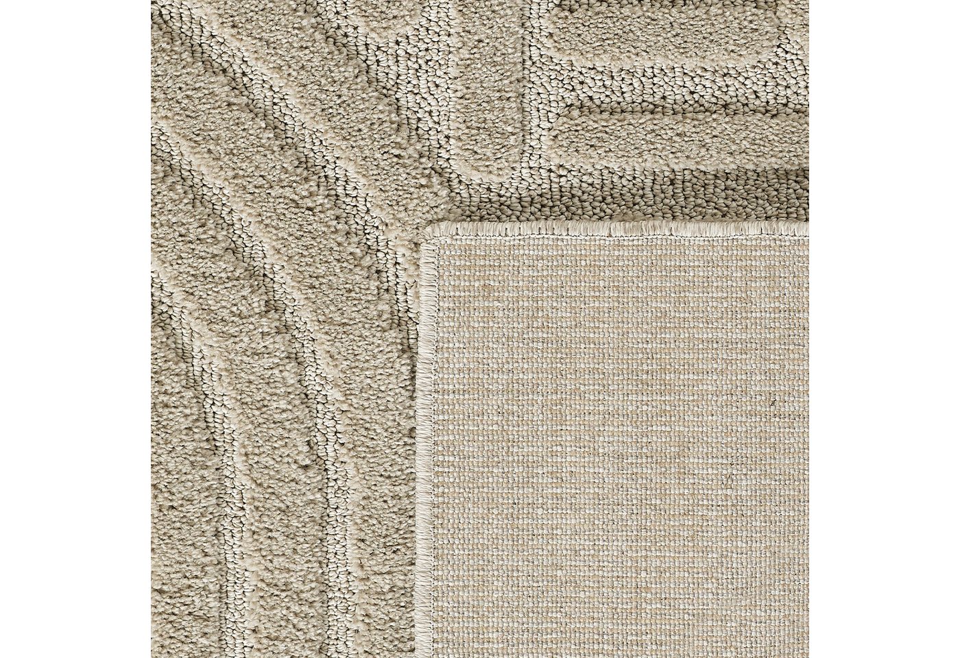 Teppium Teppich Boho-Design, Rund, Höhe: 20 mm, Teppich Wohnzimmer Skandinavisches Boho Teppich Hoch-Tief Effekt Bild 4