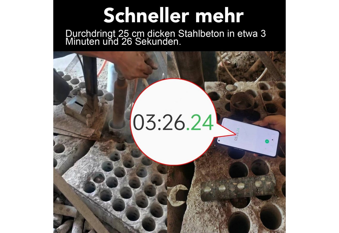 Melko Bohrkrone Kernbohrkrone Diamantbohrkrone Bohrkronen für Nass und Trocken Bohrung, Ø 26 mm, Stück, Diamantbesetzt Bild 2