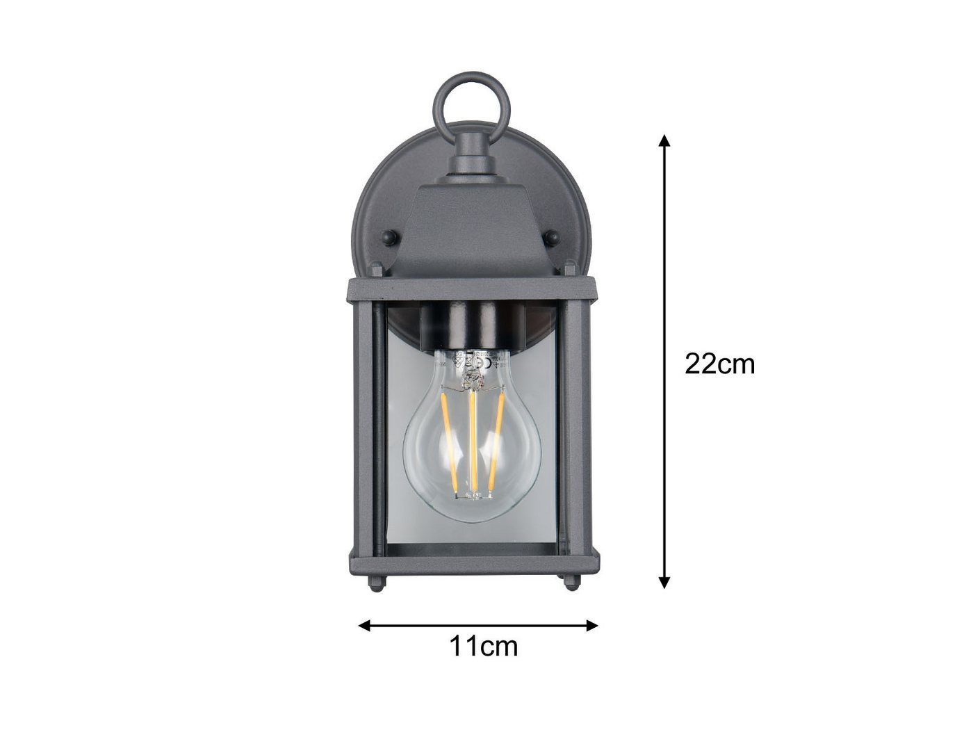 TRIO Leuchten LED Außen-Wandleuchte, LED wechselbar, Warmweiß, Außenlampe Wand-Laterne Landhausstil Außenwandlampe Anthrazit, H: 22cm Bild 4
