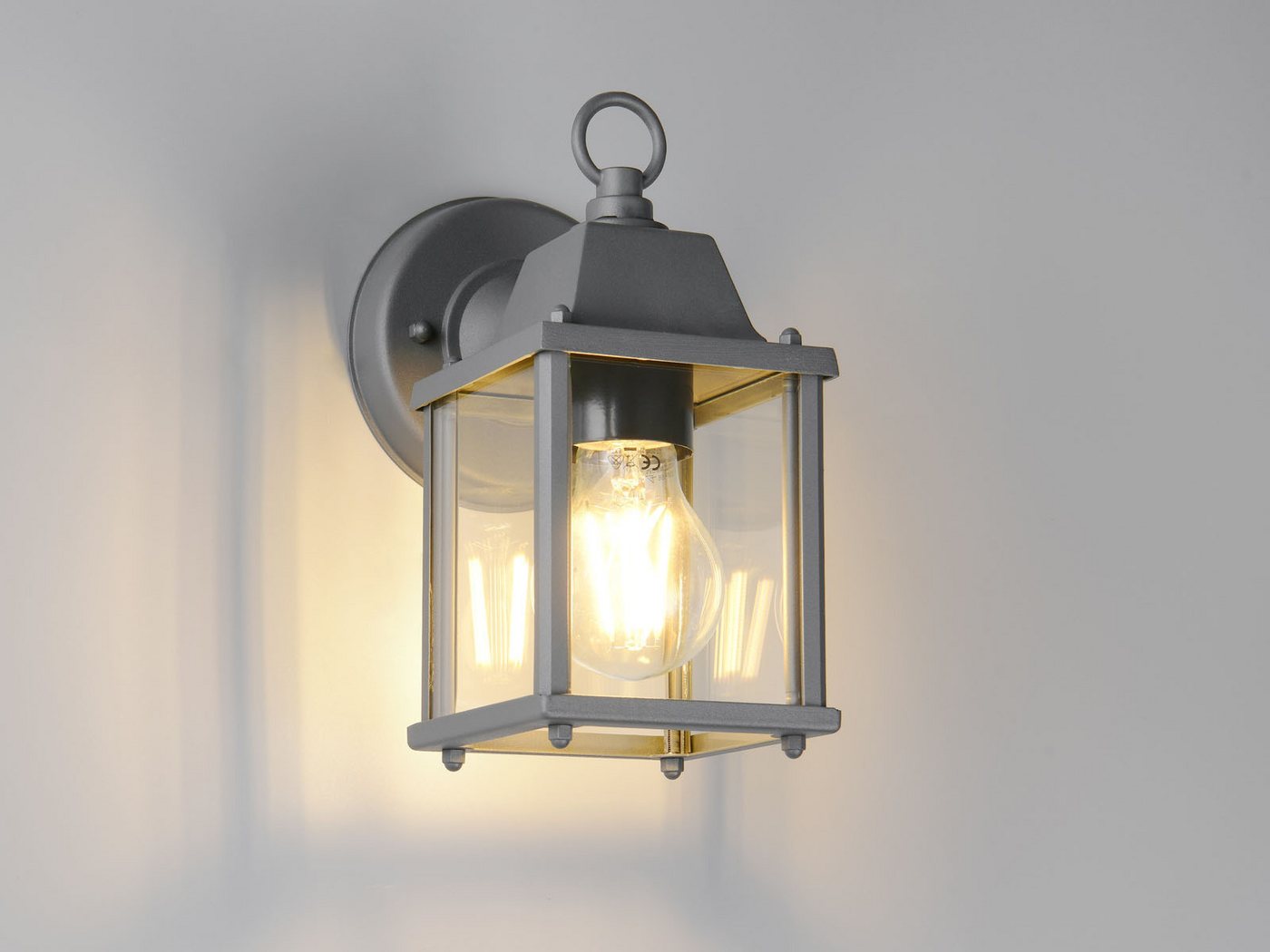 TRIO Leuchten LED Außen-Wandleuchte, LED wechselbar, Warmweiß, Außenlampe Wand-Laterne Landhausstil Außenwandlampe Anthrazit, H: 22cm Bild 5