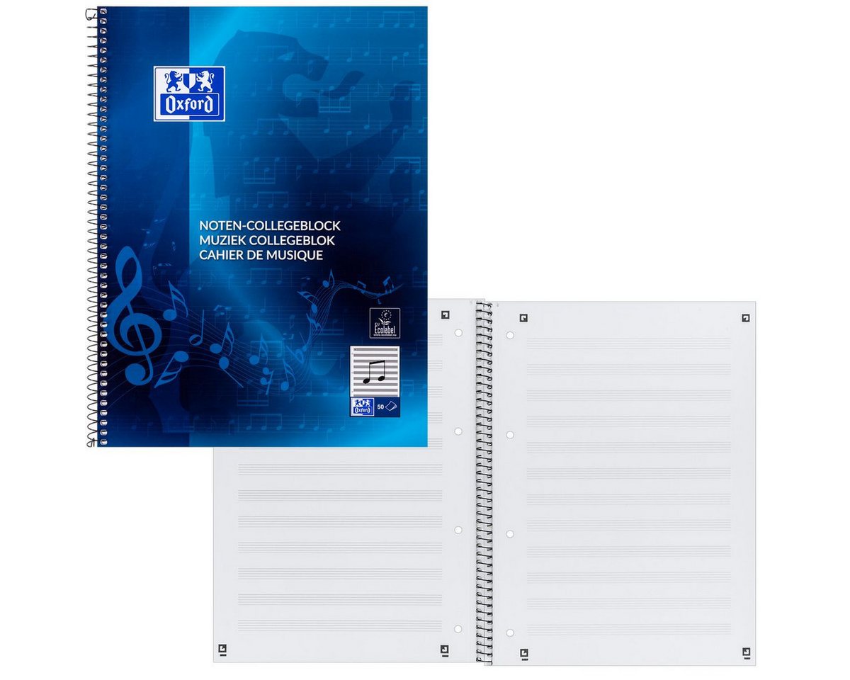HAMELIN PAPERBRANDS Collegeblock Oxford Noten Collegeblock 50 Blatt DIN A4