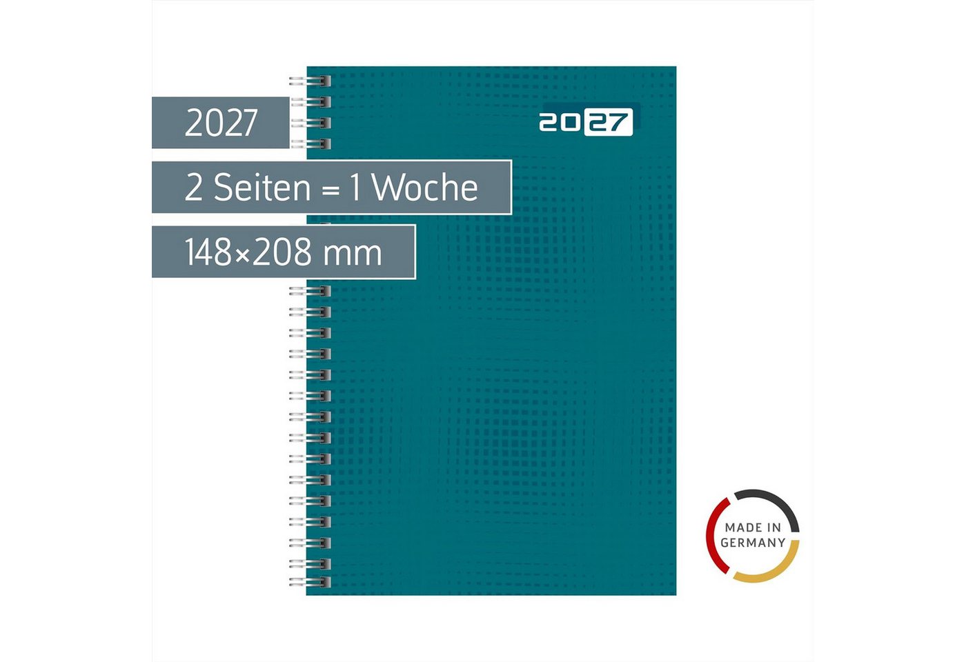 RIDO Buchkalender rido/idé Buchkalender Colour Line futura 2 2027, A5, Papier, petrol