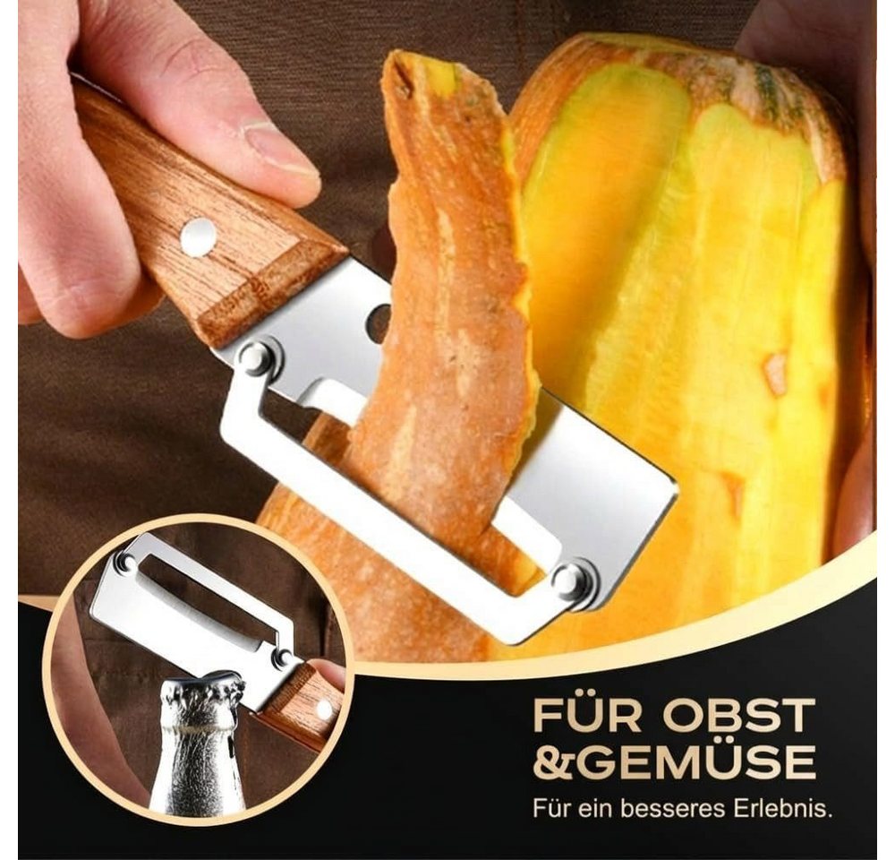 FELIXLEO Sparschäler Ergonomischer Holzgriff liegt sicher und rutschfest in jeder Hand, (2-tlg) Bild 3