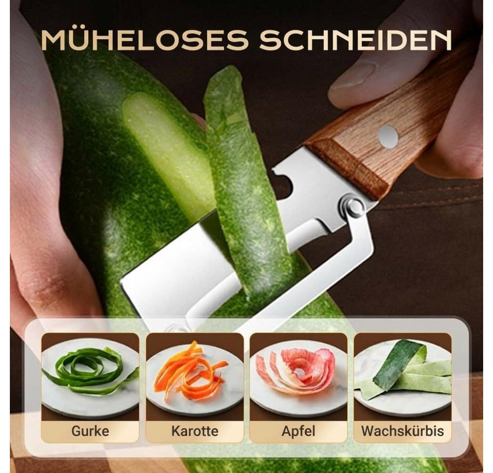 FELIXLEO Sparschäler Ergonomischer Holzgriff liegt sicher und rutschfest in jeder Hand, (2-tlg) Bild 4
