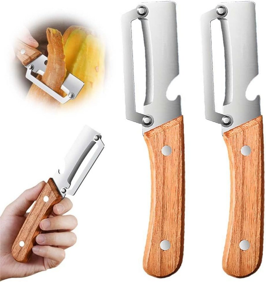 FELIXLEO Sparschäler Ergonomischer Holzgriff liegt sicher und rutschfest in jeder Hand, (2-tlg) Bild 5