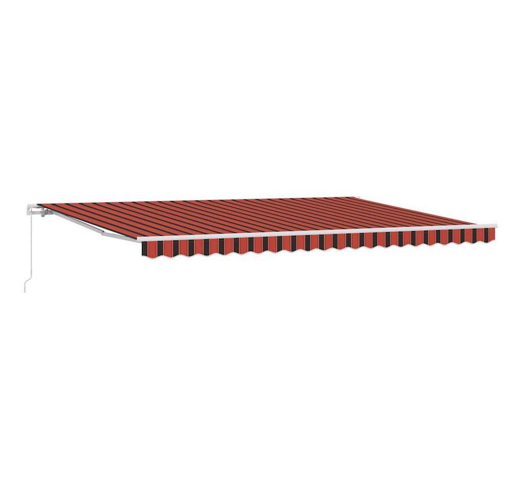 furnicato Markise Einziehbare 500 x 300 cm in Orange und Braun UV-beständiges Sonnensegel mit manuellem Mechanismus für den Garten Bild 3