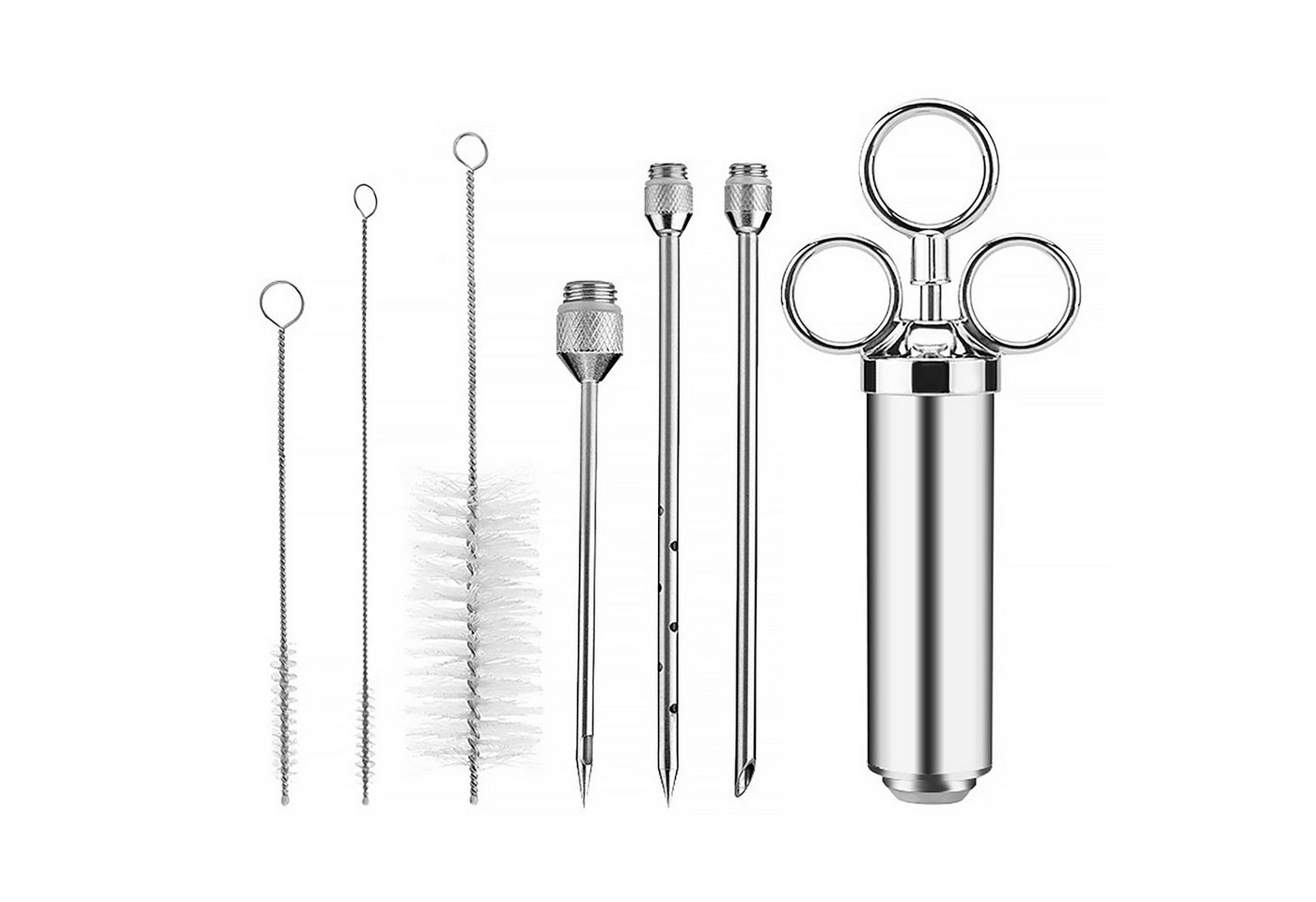 Jumpeak Marinierspritze Stainless Steel, Marinadenspritze, spritzen mit nadel, Pökelspritze, (7-St), Edelstahl, Spritze, charcoal barbecues , for Grilling Beef, Chicken Bild 5