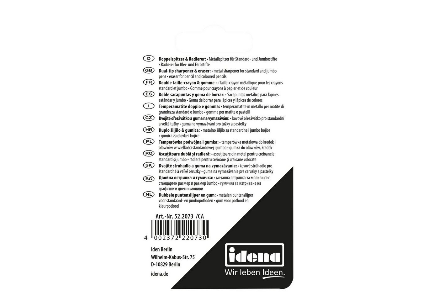 Idena Anspitzer Idena 522073 - Radierer und Doppelanspitzer, 2- teilig, 1 Set Bild 4