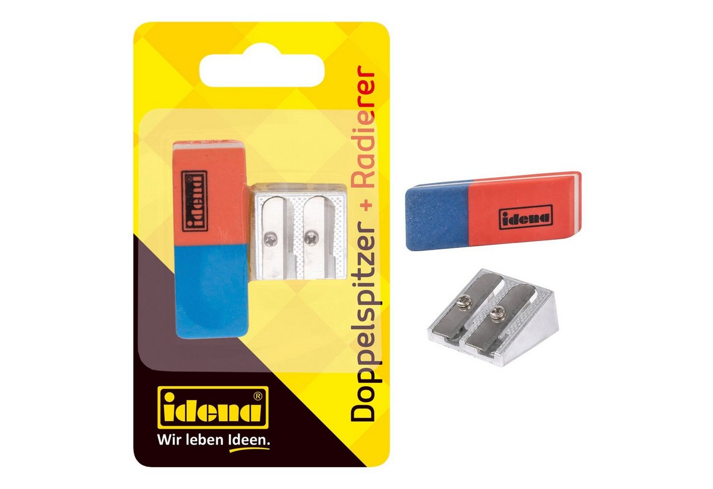 Idena Anspitzer Idena 522073 - Radierer und Doppelanspitzer, 2- teilig, 1 Set Bild 5