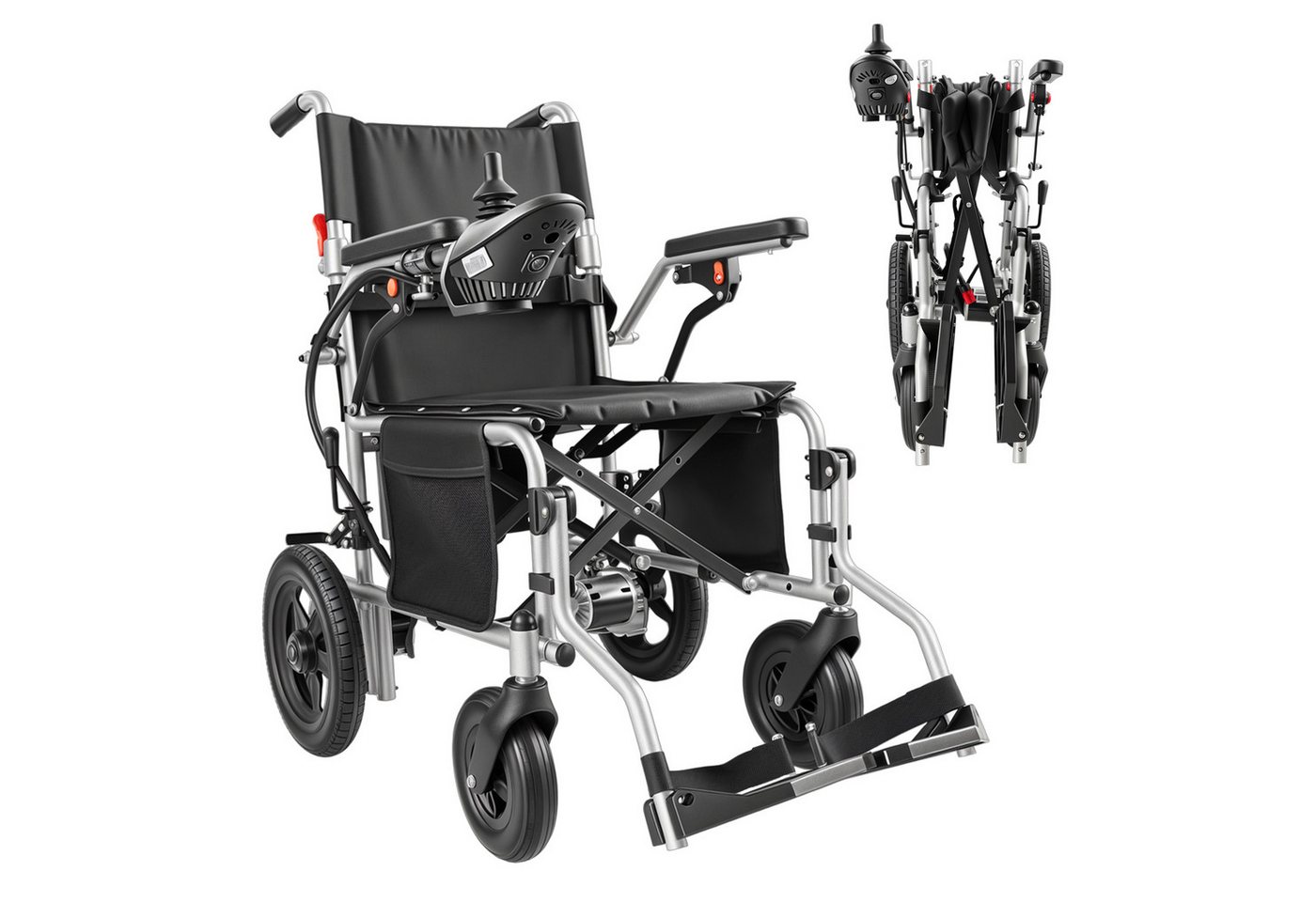 Vankel Elektrorollstuhl klappbar leicht elektr. Rollstuhl 500W, max.24 km max.150 kg, mit 360°-Joystick, 12° Steigfähigkeit & Anti-Kipp-Rädern Bild 5