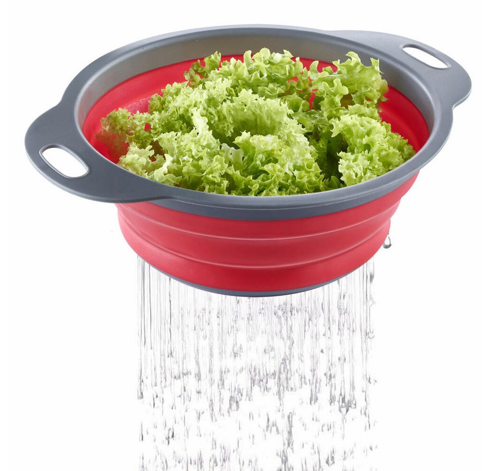 WESTMARK Seiher Faltbar, Ø 22 cm, Kunststoff, Anthrazit/Rot, PP, TPE