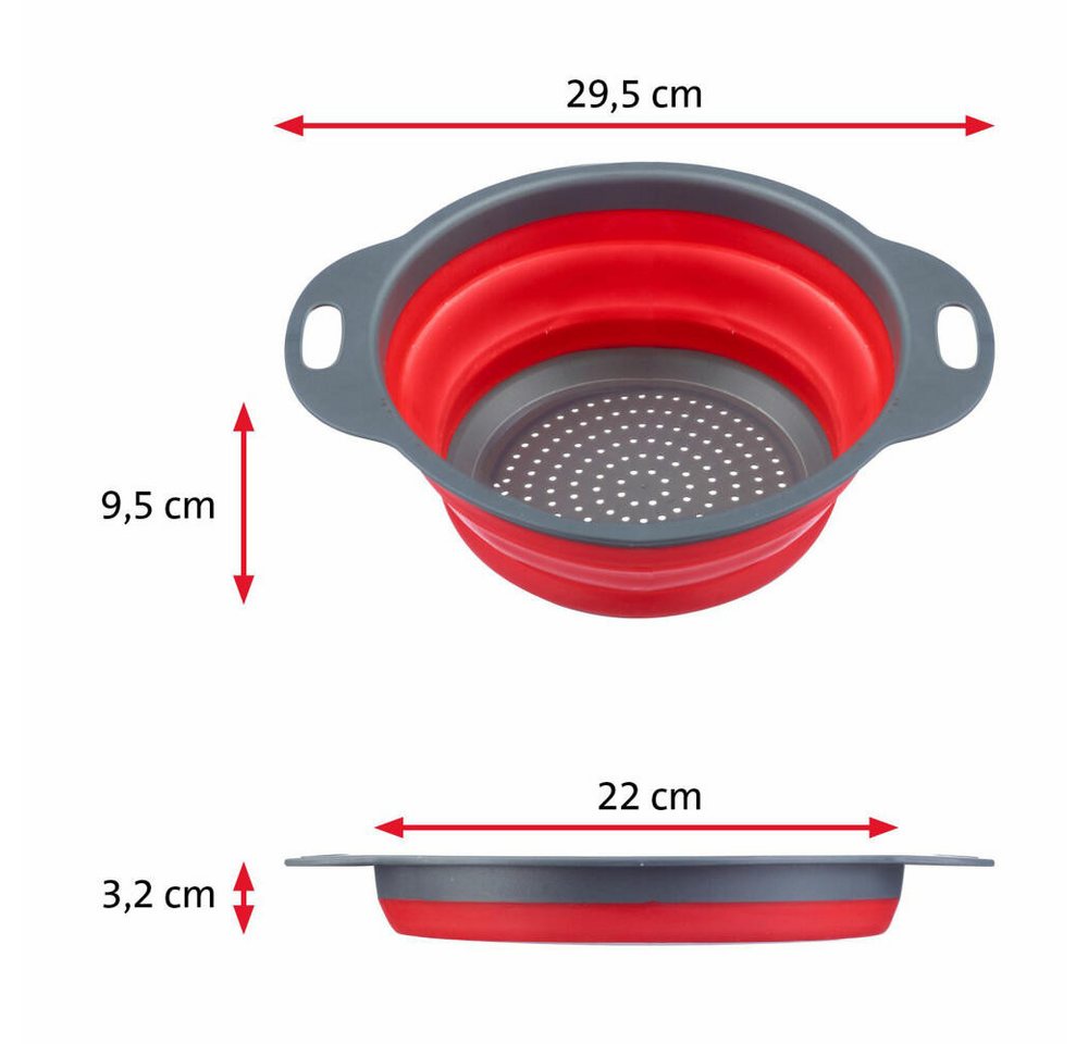 WESTMARK Seiher Faltbar, Ø 22 cm, Kunststoff, Anthrazit/Rot, PP, TPE Bild 5