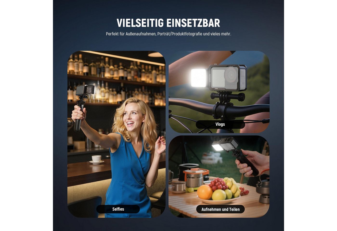 Neewer Videoleuchte M25 Zweifarbiges magnetisches LED Videolicht, 1,5W Fülllicht Aufsatz, für DJI OSMO NANO ACTION 3 4 5 Pro Cage AC009 PRO Pocket 3 Bild 2