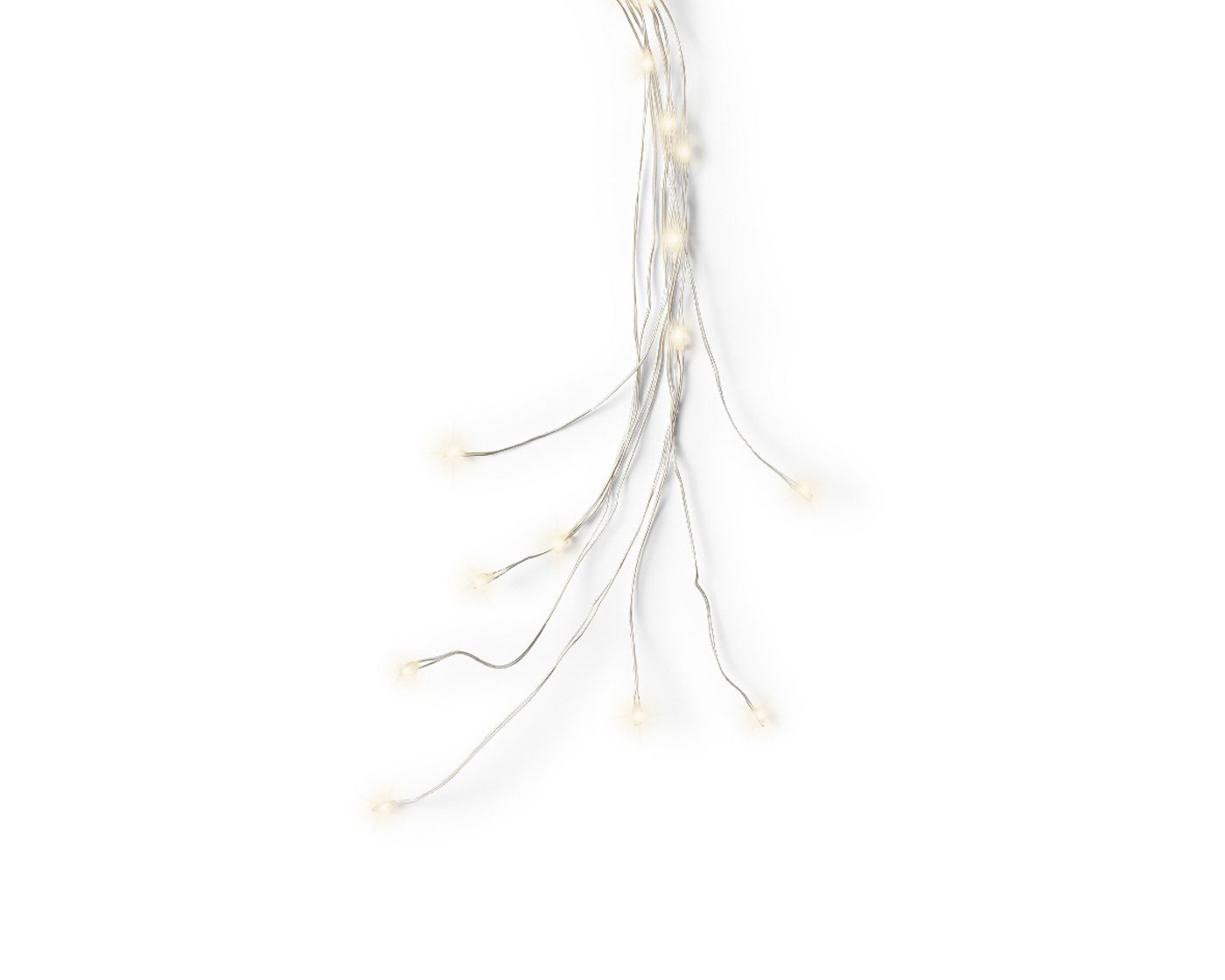Lumineo LED-Lichterkette, LED Lichterbündel 80cm mit 60 warmweißen Lichtpunkten Silber
