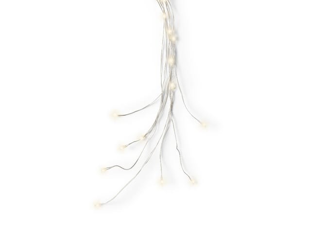 Lumineo LED-Lichterkette, LED Lichterbündel 80cm mit 60 warmweißen Lichtpunkten Silber