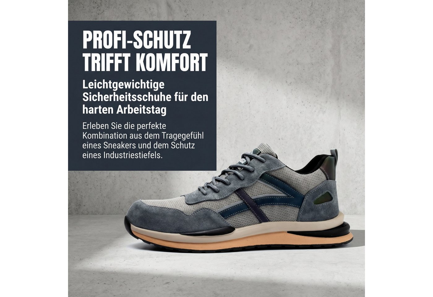 PROCHAIN Arbeitsschuhe Modische Herren Sicherheitsschuh (Stahlkappen, Arbeitsschuhe, Sicherheitsschuhe, Schutzausrüstung, sportlich, bequem, leicht, atmungsaktiv, weich und rutschfes) Herren-und Damenmodelle Indoor und Outdoor