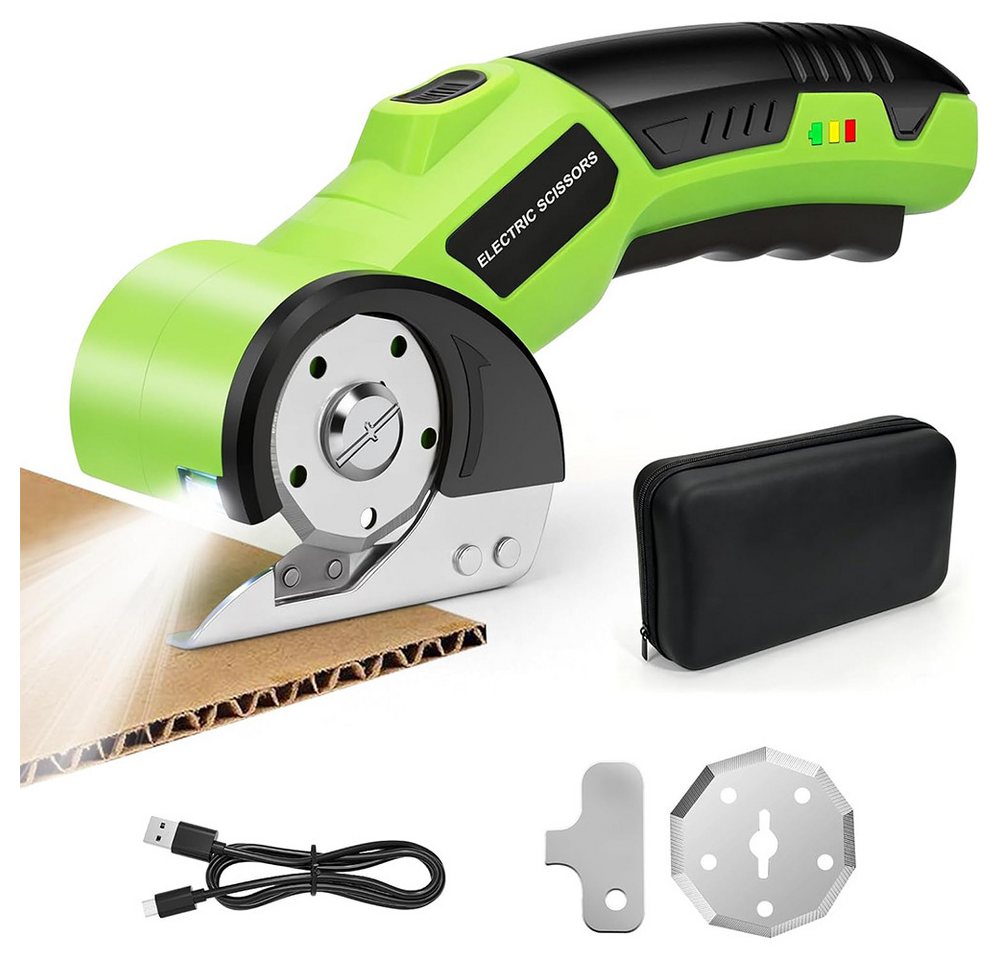 AFKSMILE Akku-Blechschere Kartonschneider Elektrische Schere, Universalschneider & Rollschneider, Mit Ersatzklinge für Karton, Pappe, Teppich, Leder, Filz & Kunststoff Bild 5