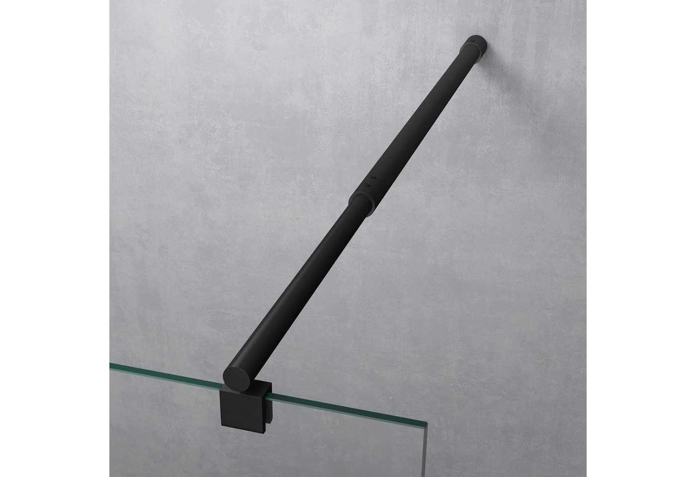 doporro Duschwand Duschwand Duschabtrennung in schwarz Profil mit Nano 8/10mm ESG Bremen, Einscheibensicherheitsglas Bild 2
