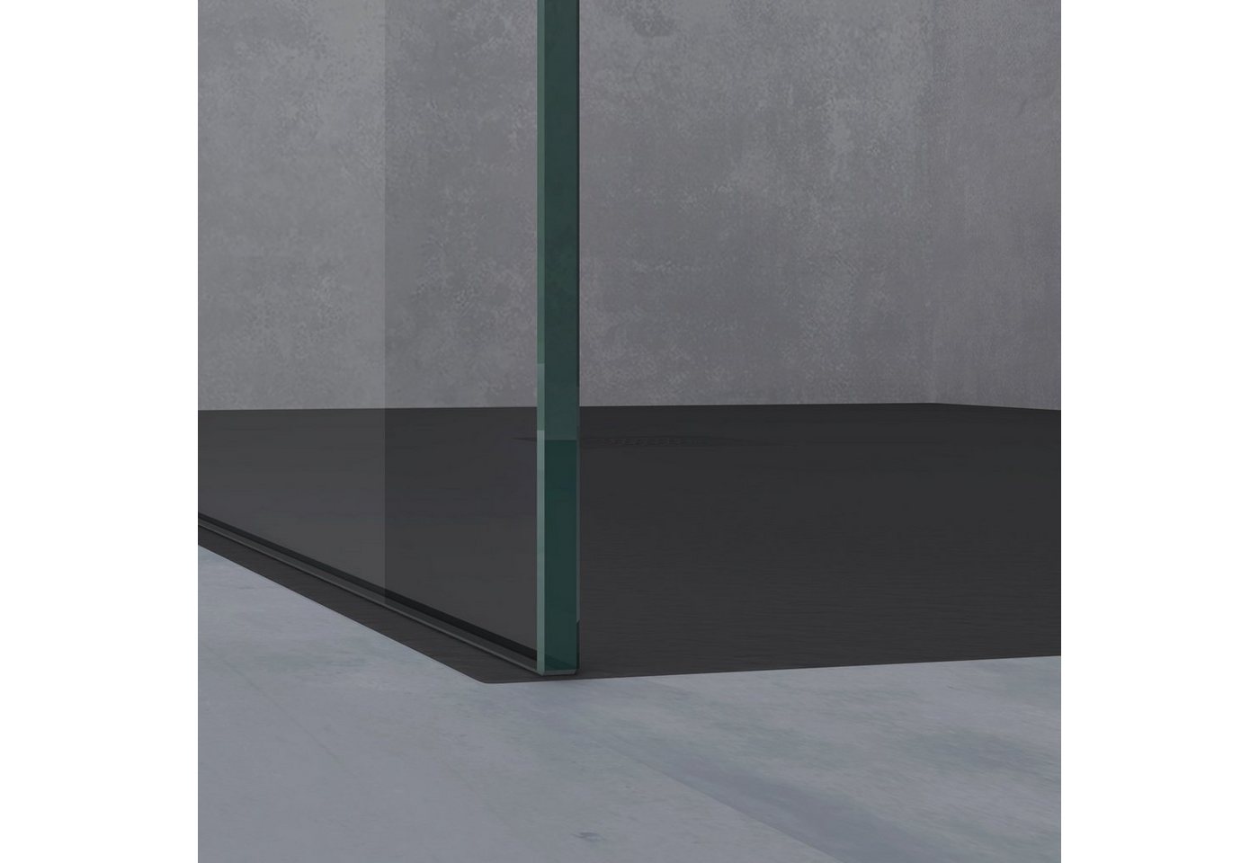 doporro Duschwand Duschwand Duschabtrennung in schwarz Profil mit Nano 8/10mm ESG Bremen, Einscheibensicherheitsglas Bild 3