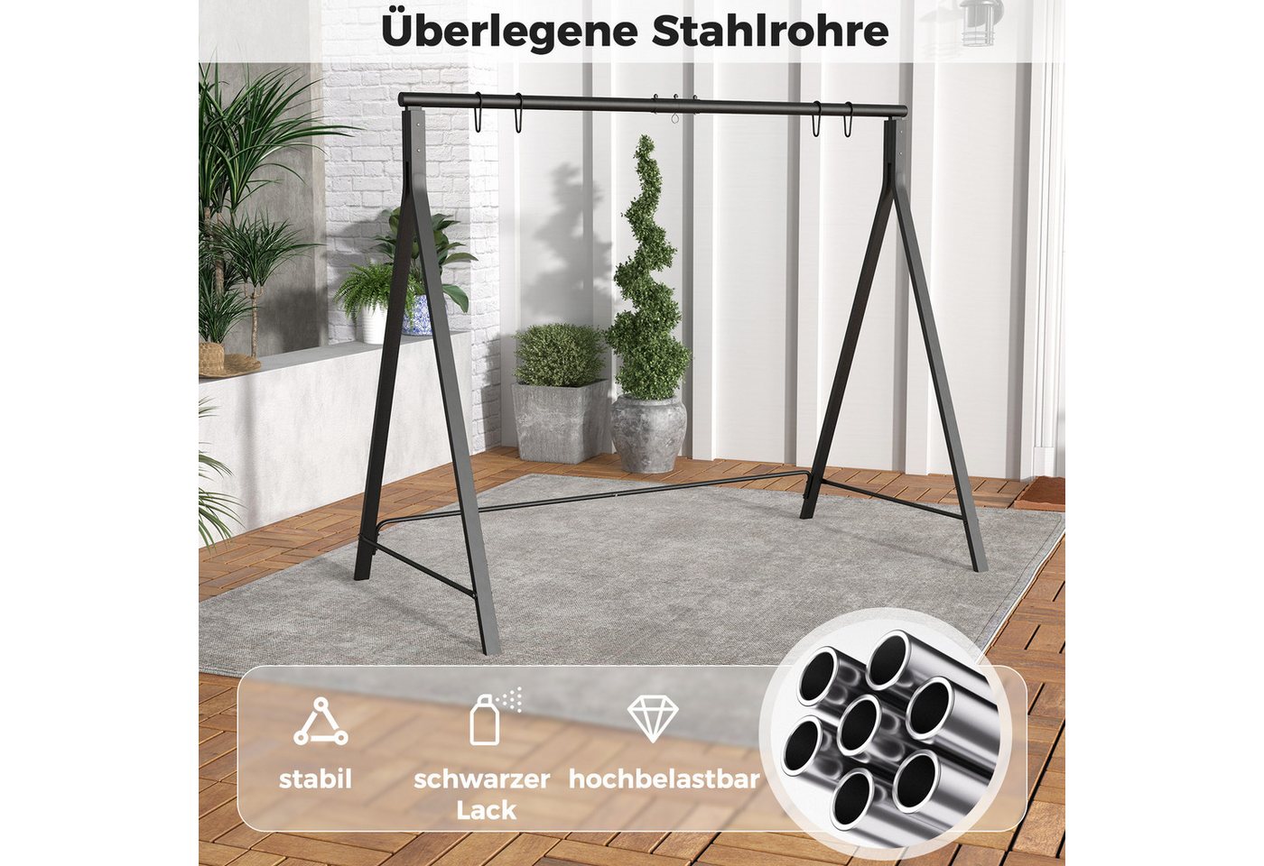 KOMFOTTEU Schaukelgestell, aus Metall bis zu 120/160kg