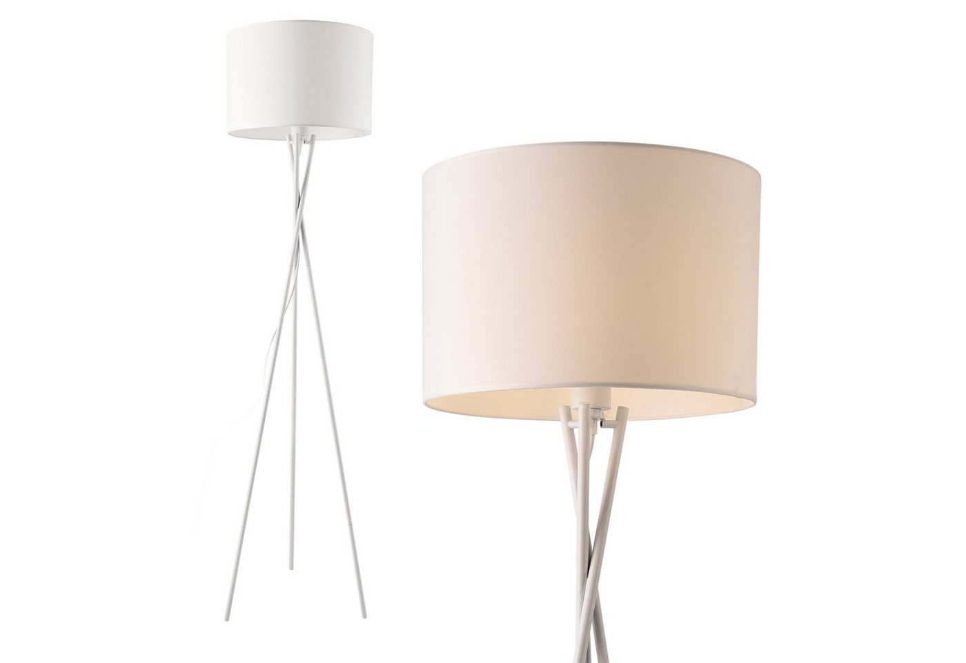 lux.pro Stehlampe, ohne Leuchtmittel, »Grenoble« Stehleuchte 154cm Dreifuß Weiß Bild 4