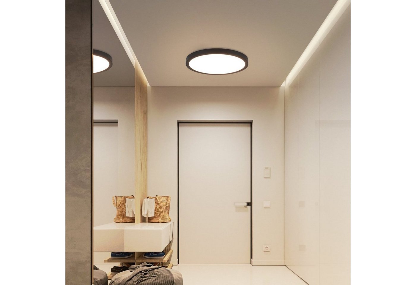 ZMH LED Deckenleuchte Modernes LED-Licht für Wohnzimmer, Schlafzimmer, Flur und Küche, Hochwertige Design, LED fest integriert, Kaltweiß, 18W, 1200lm, 6500K, kaltweiß, nicht dimmbar