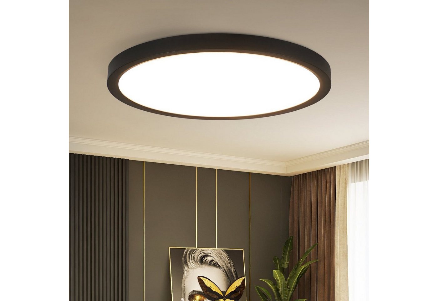 ZMH LED Deckenleuchte Modernes LED-Licht für Wohnzimmer, Schlafzimmer, Flur und Küche, Hochwertige Design, LED fest integriert, Kaltweiß, 18W, 1200lm, 6500K, kaltweiß, nicht dimmbar Bild 2