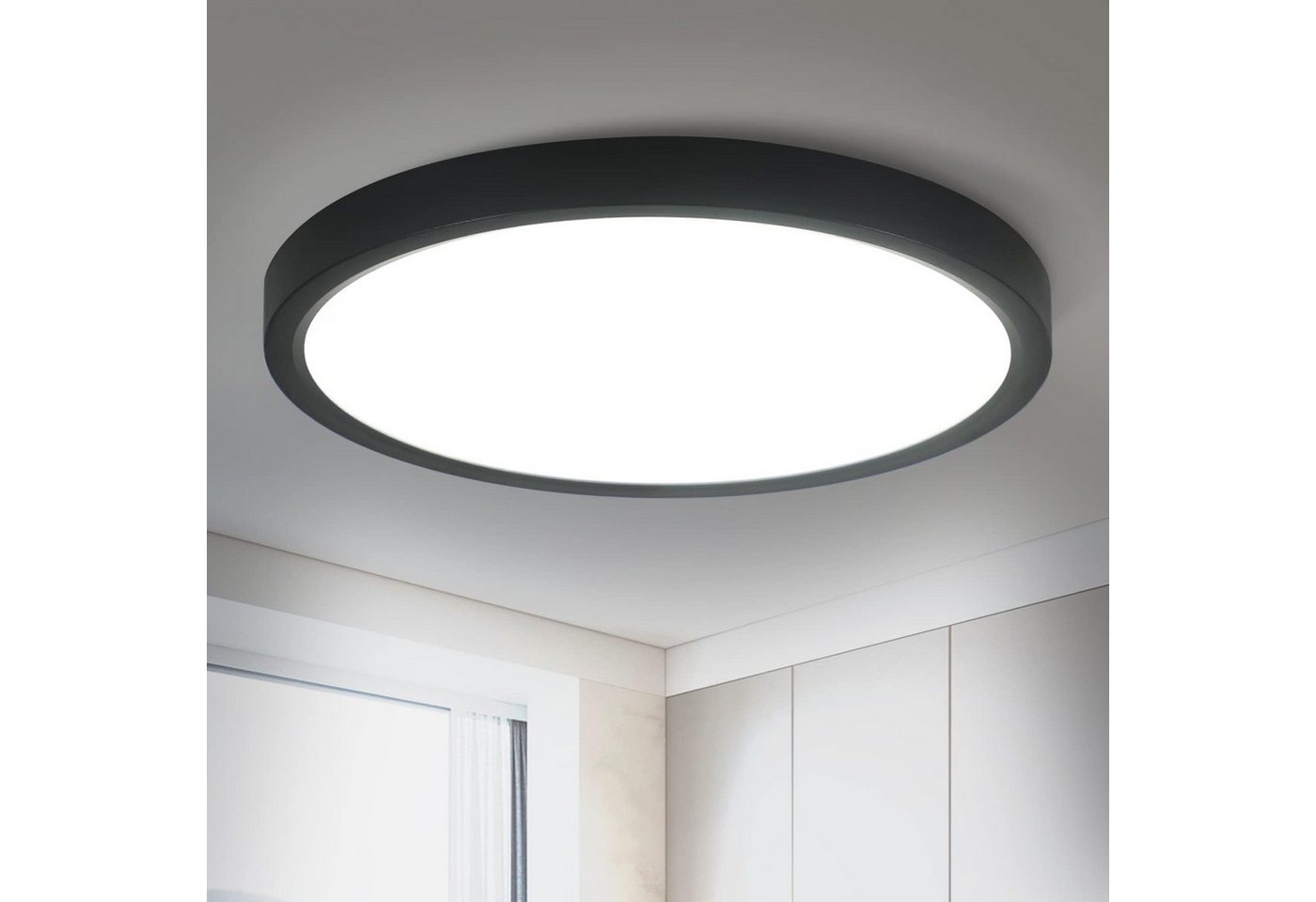 ZMH LED Deckenleuchte Modernes LED-Licht für Wohnzimmer, Schlafzimmer, Flur und Küche, Hochwertige Design, LED fest integriert, Kaltweiß, 18W, 1200lm, 6500K, kaltweiß, nicht dimmbar Bild 3