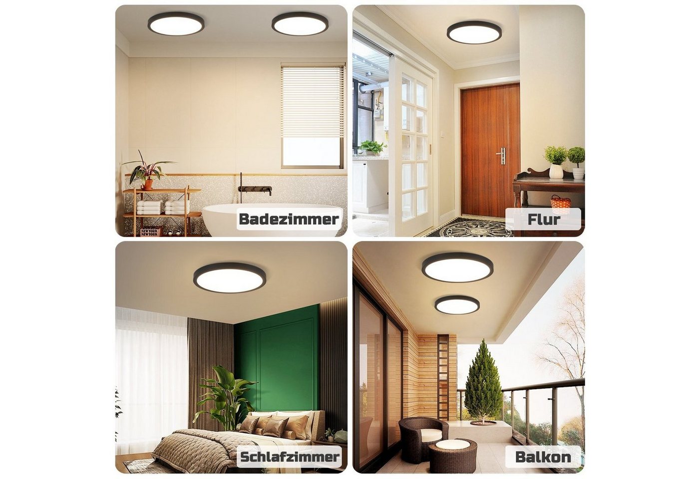 ZMH LED Deckenleuchte Modernes LED-Licht für Wohnzimmer, Schlafzimmer, Flur und Küche, Hochwertige Design, LED fest integriert, Kaltweiß, 18W, 1200lm, 6500K, kaltweiß, nicht dimmbar Bild 4