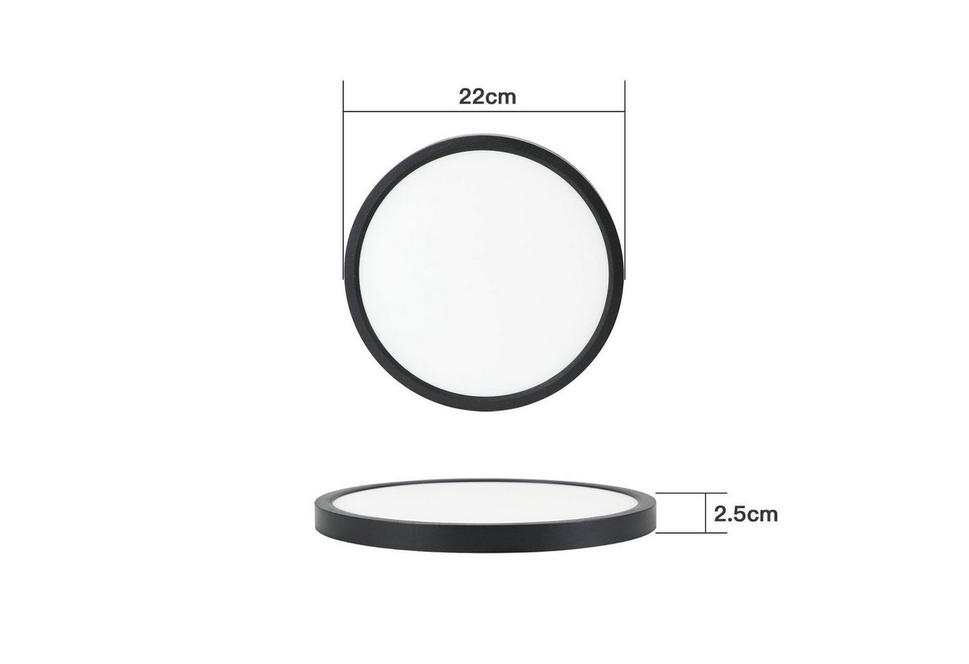 ZMH LED Deckenleuchte Modernes LED-Licht für Wohnzimmer, Schlafzimmer, Flur und Küche, Hochwertige Design, LED fest integriert, Kaltweiß, 18W, 1200lm, 6500K, kaltweiß, nicht dimmbar Bild 5