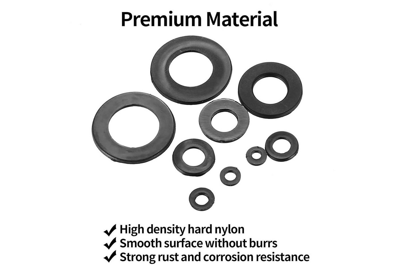 LuxusKollektion Unterlegscheibe Unterlegscheiben Nylon Distanzhülsen M2 M3 M4 M5 M6 M8 M10 schwarz Bild 5
