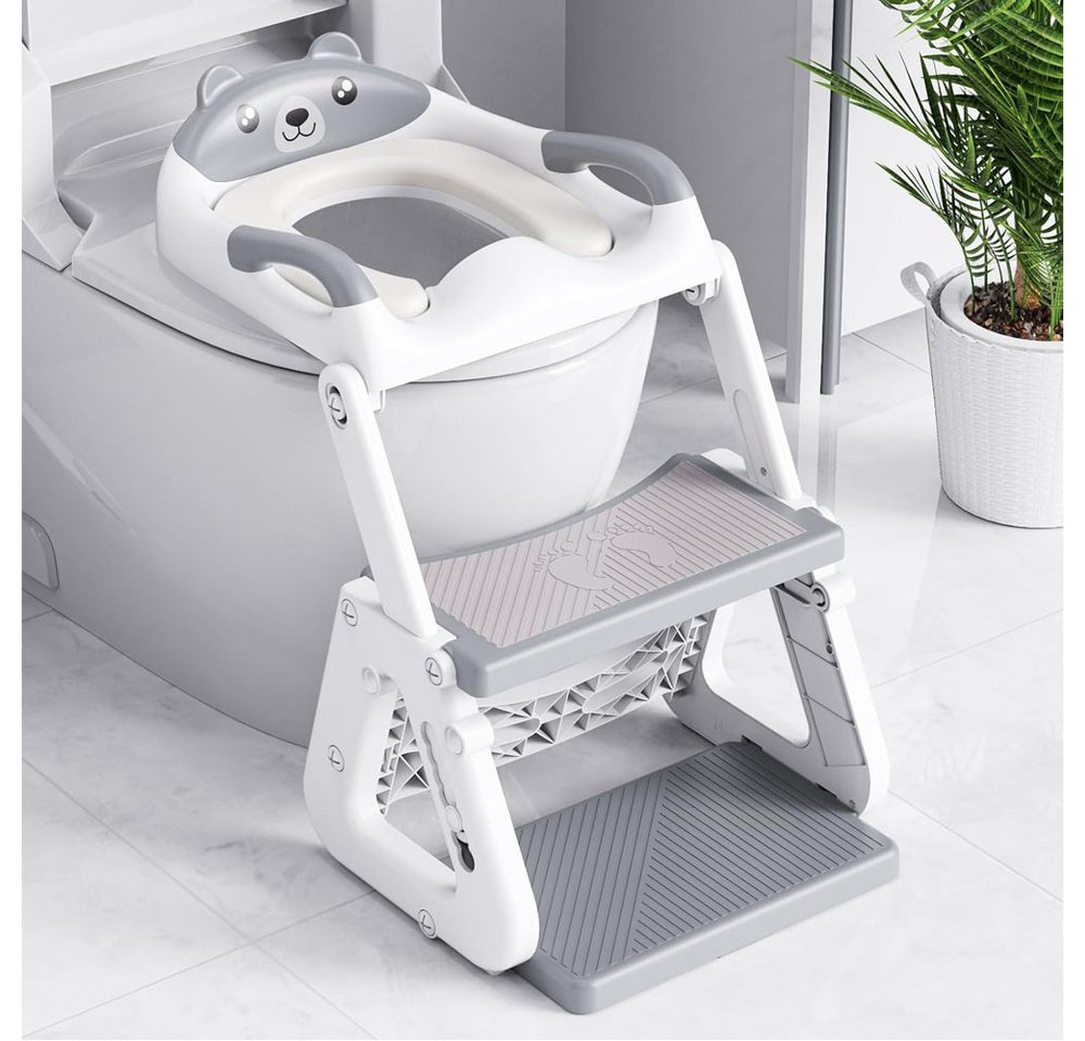AFKSMILE Toilettentrainer Toilettensitz Kinder mit Treppe, Kindertoilette für Jungen und Mädchen Bild 2