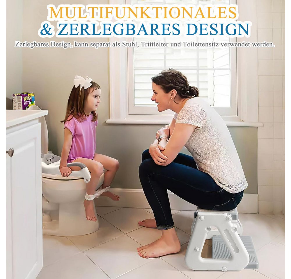 AFKSMILE Toilettentrainer Toilettensitz Kinder mit Treppe, Kindertoilette für Jungen und Mädchen Bild 4
