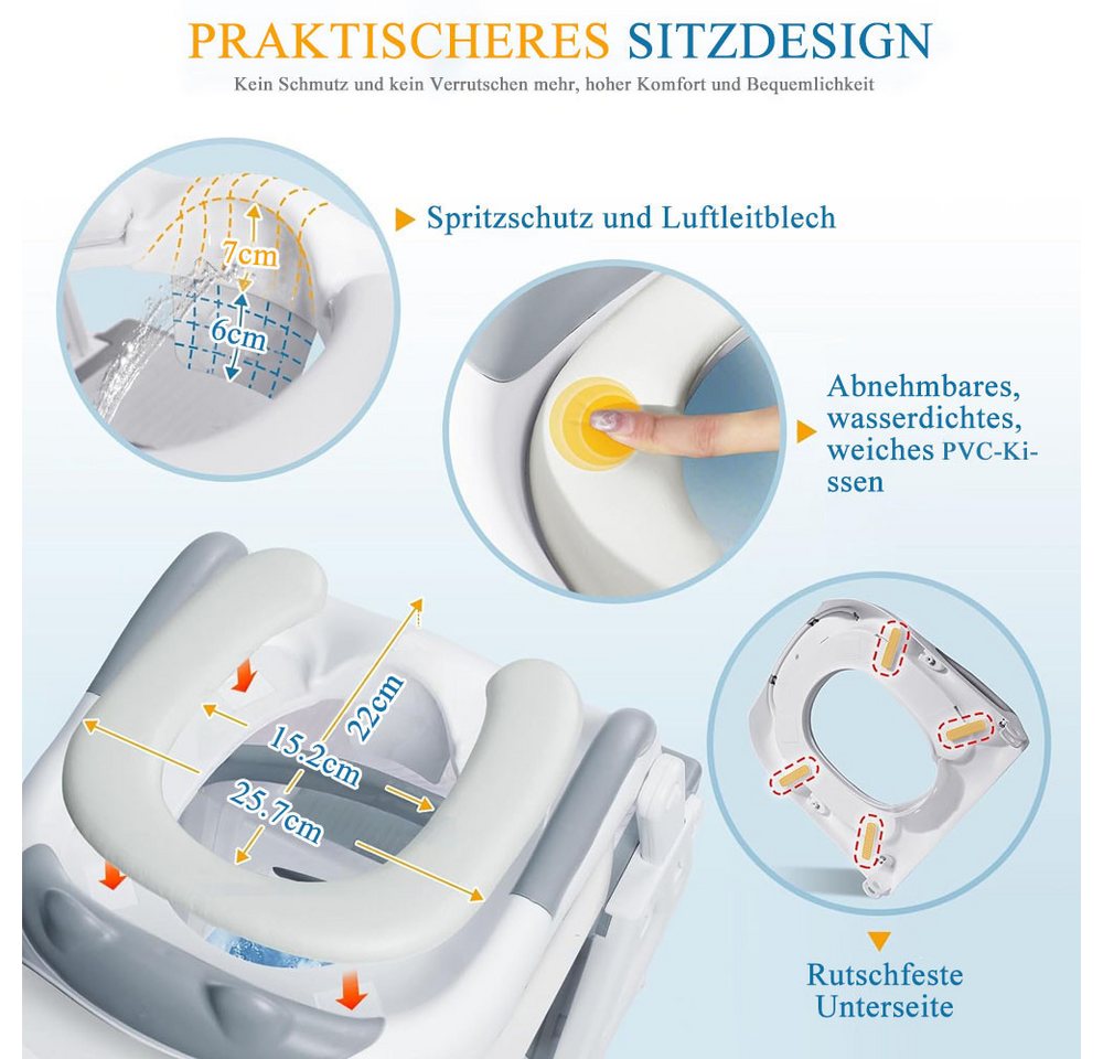 AFKSMILE Toilettentrainer Toilettensitz Kinder mit Treppe, Kindertoilette für Jungen und Mädchen Bild 5