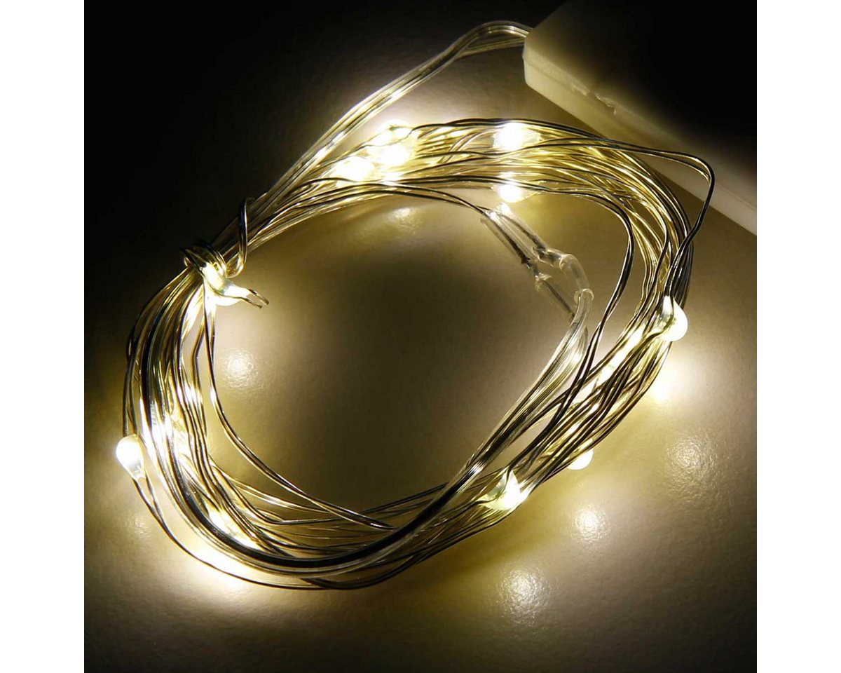 McShine LED-Lichterkette LED Draht-Lichterkette "Micro", 20 LEDs, warmweiß