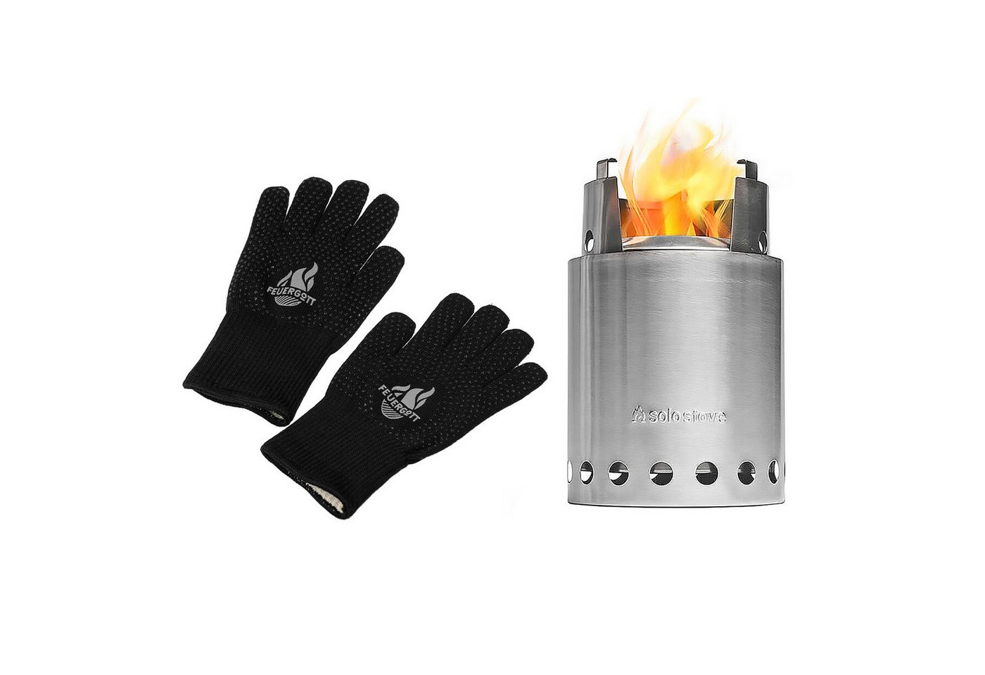 Feuergott Holzkohlegrill FEUERGOTT Grillhandschuhe + Solo Stove Titan Campingkocher Bild 3