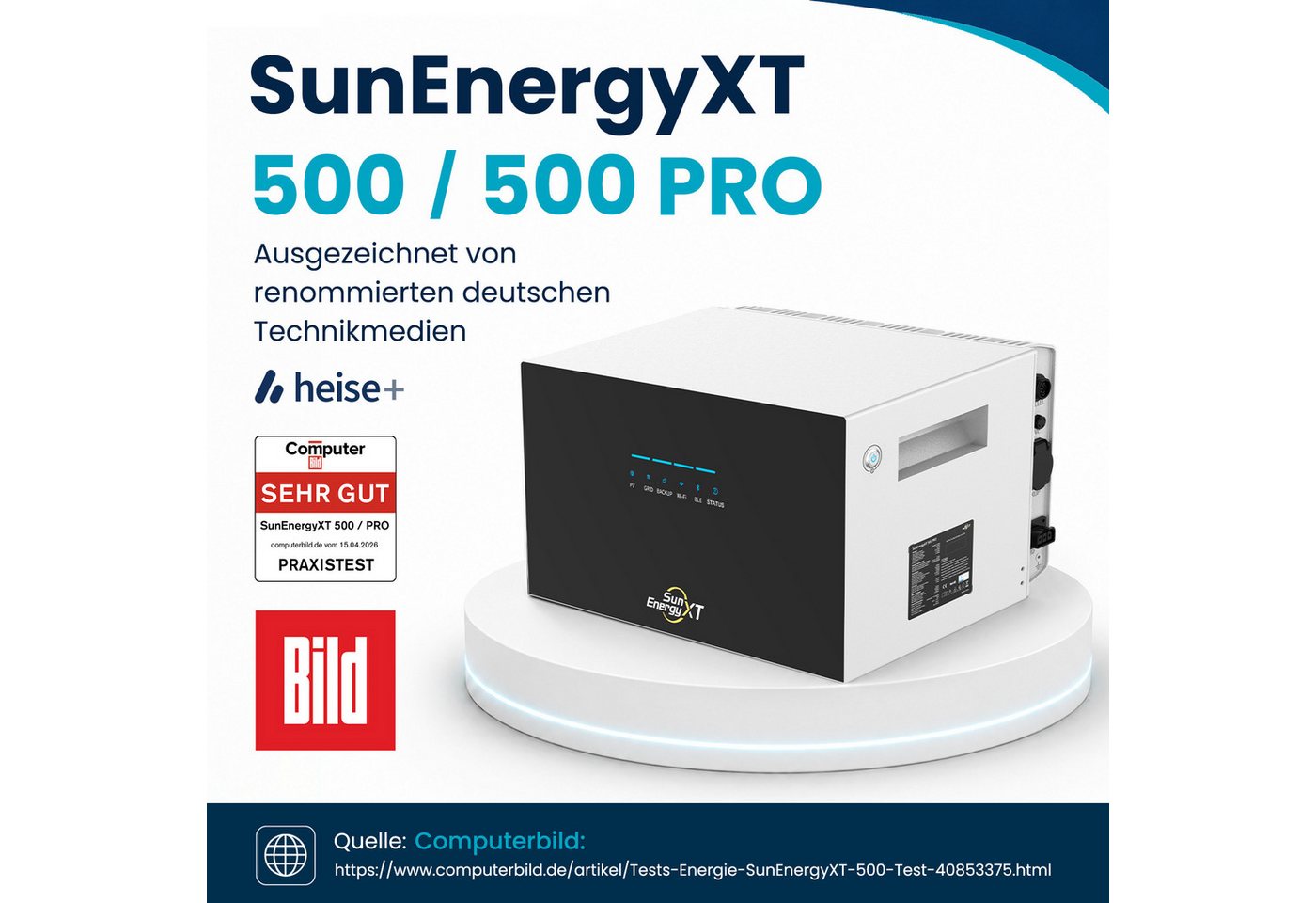 SunEnergy XT Balkonkraftwerk SunEnergyXT 500 PRO 5kWh Speicher 2400W Wechselrichter Notstrom 4 MPPT