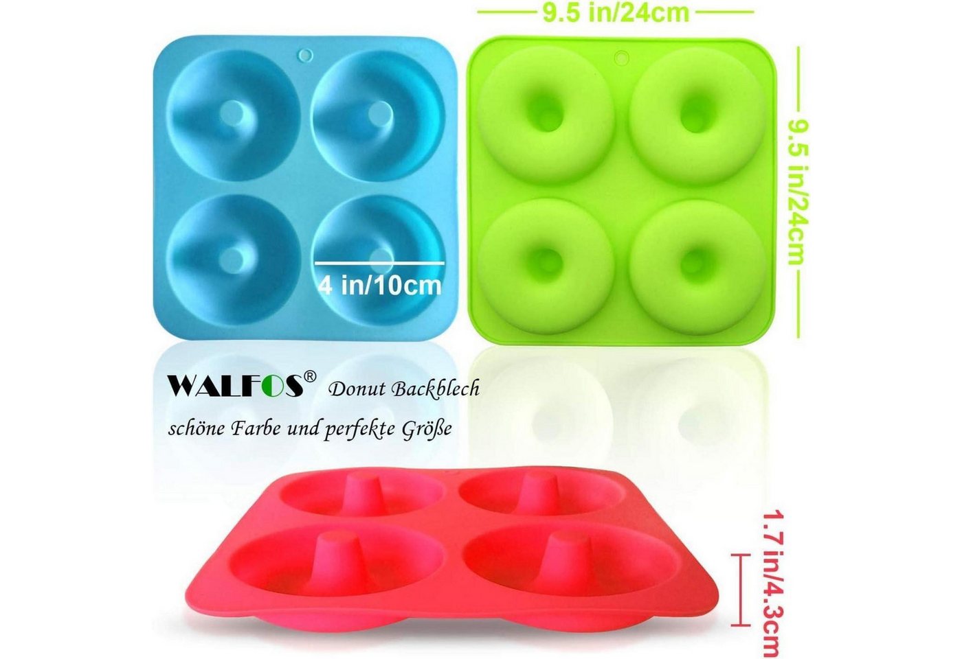 LuxusKollektion Donutform Donut Backform Silikon 3-teiliges Set Von 4-loch Groß Donut Donut Bild 4